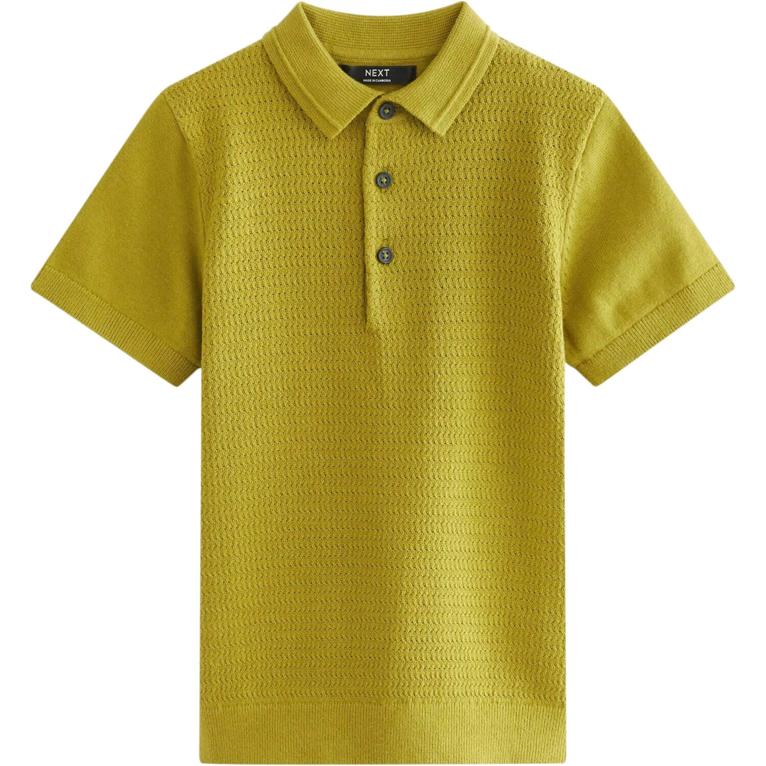 

Футболка-поло Next Short Sleeve Textured Standard, зеленовато-желтый, Зеленый