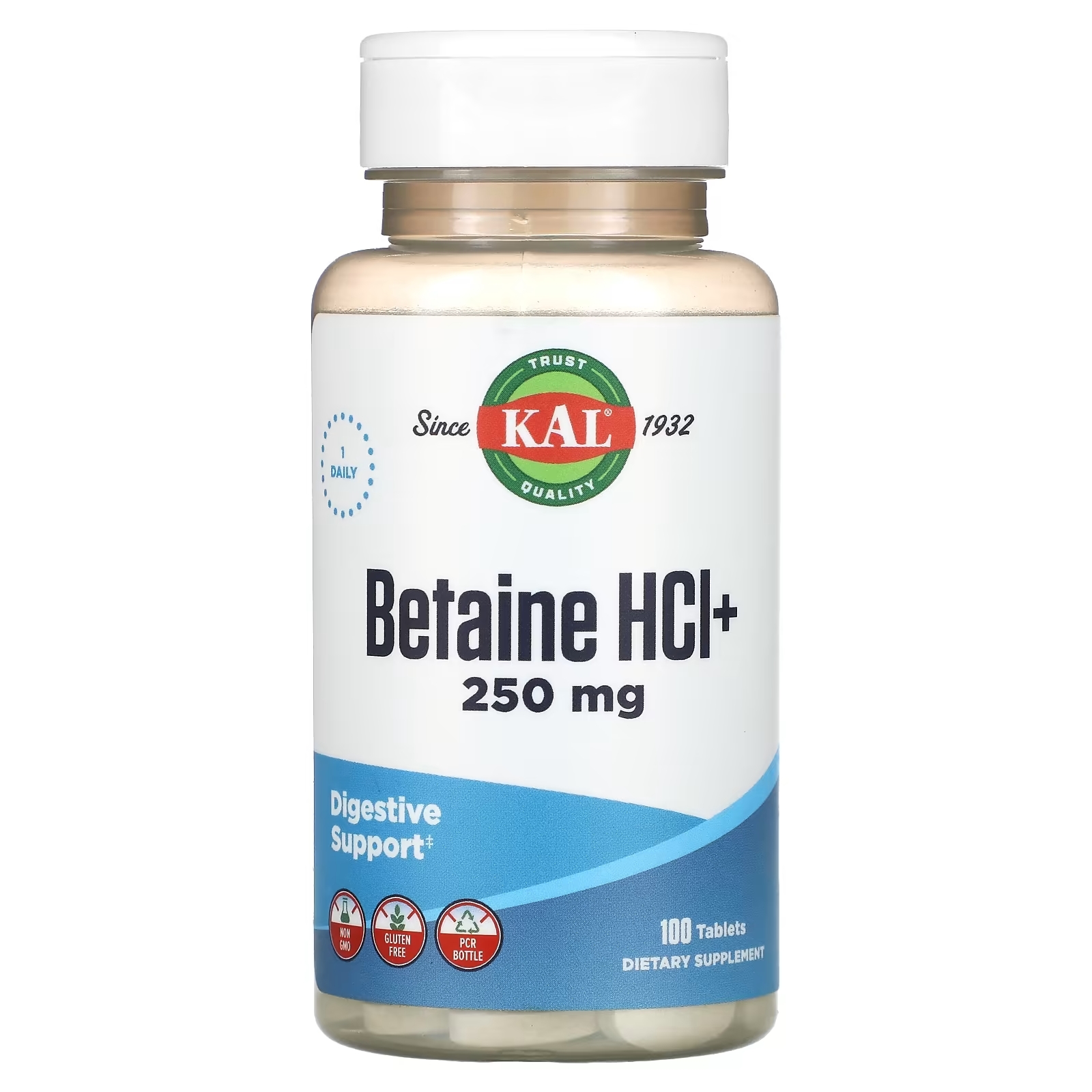 KAL бетаина гидрохлорид+, 100 таблеток хлорофилл kal 100 таблеток