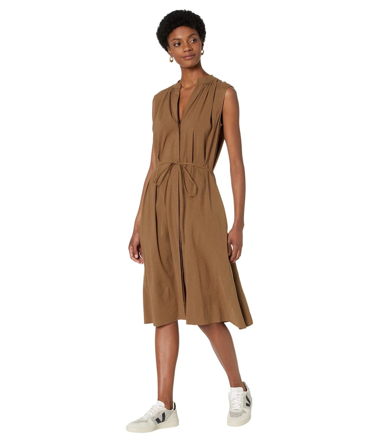 

Платье Vince, Short Sleeve Shirred Band Collar Dress