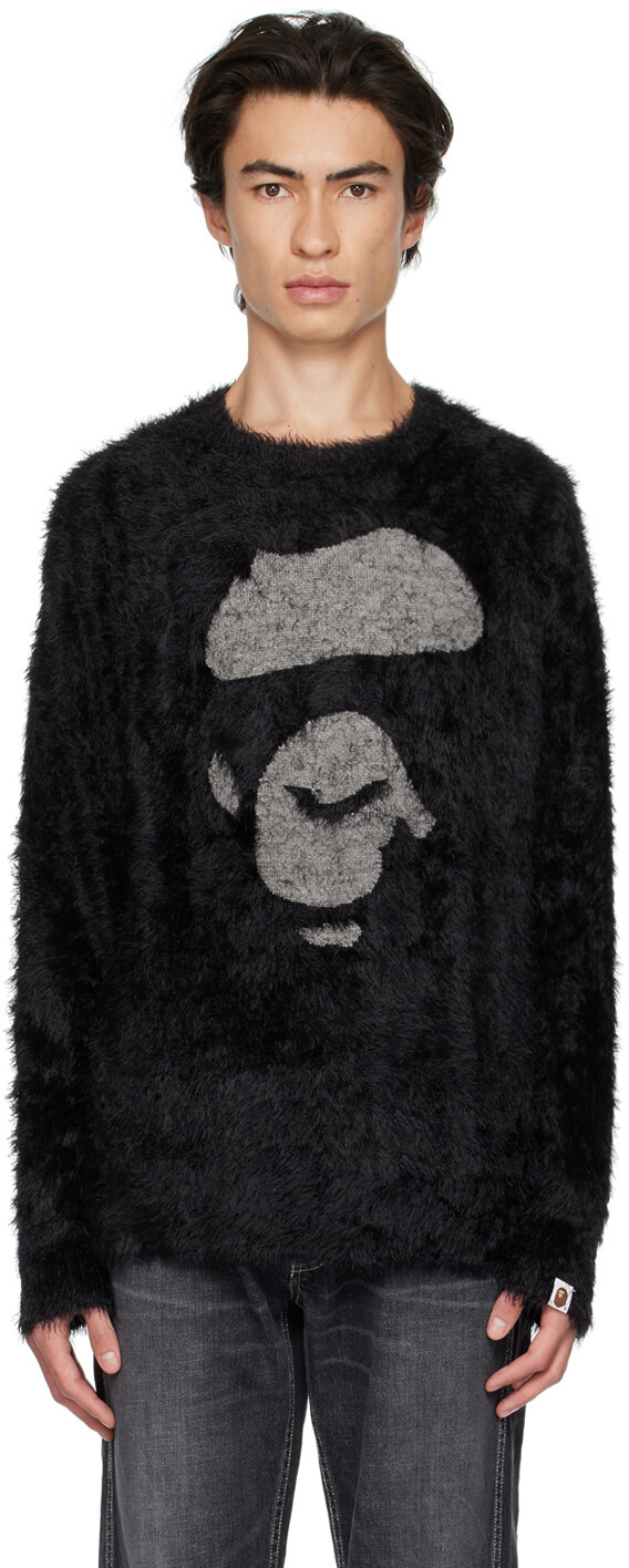 

Черный жаккардовый свитер BAPE
