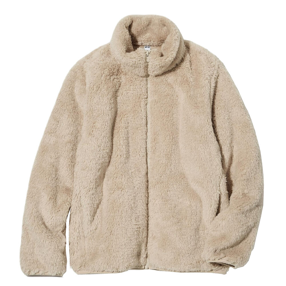 

Куртка Uniqlo Fluffy Fleece Zipped, натуральный, Серый