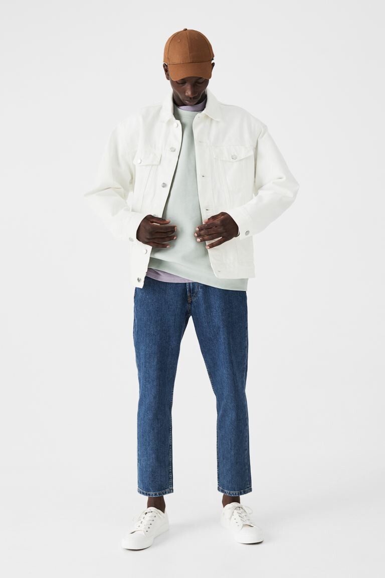

Классические зауженные укороченные джинсы H&M, синий деним