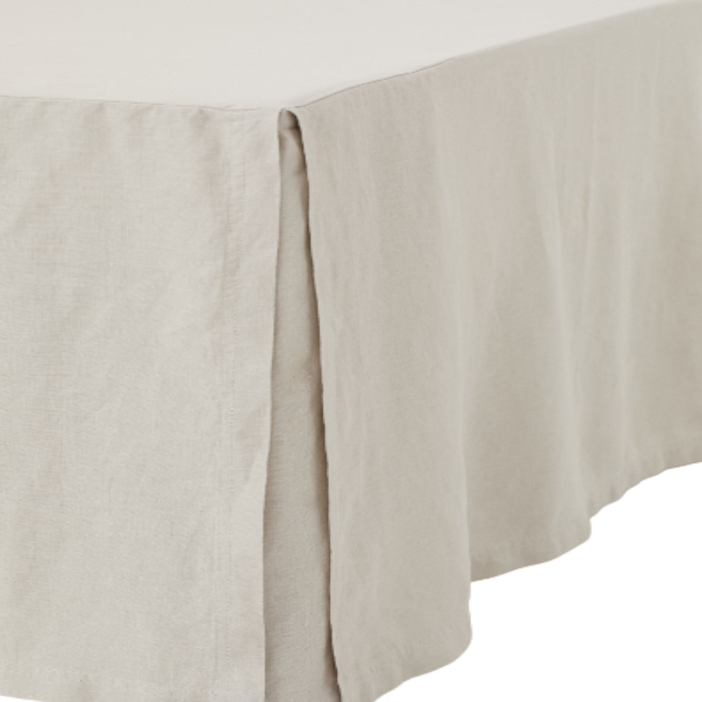Подзор для кровати из умягченного льна H&M Home Washed Linen, бежевый