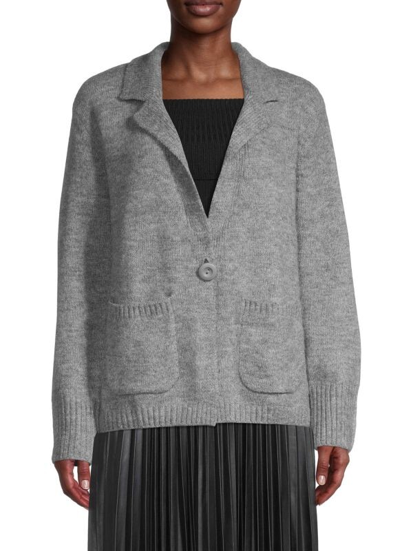 

Кардиган с Одной Пуговицей Max Studio Heather из смесовой шерсти, серый