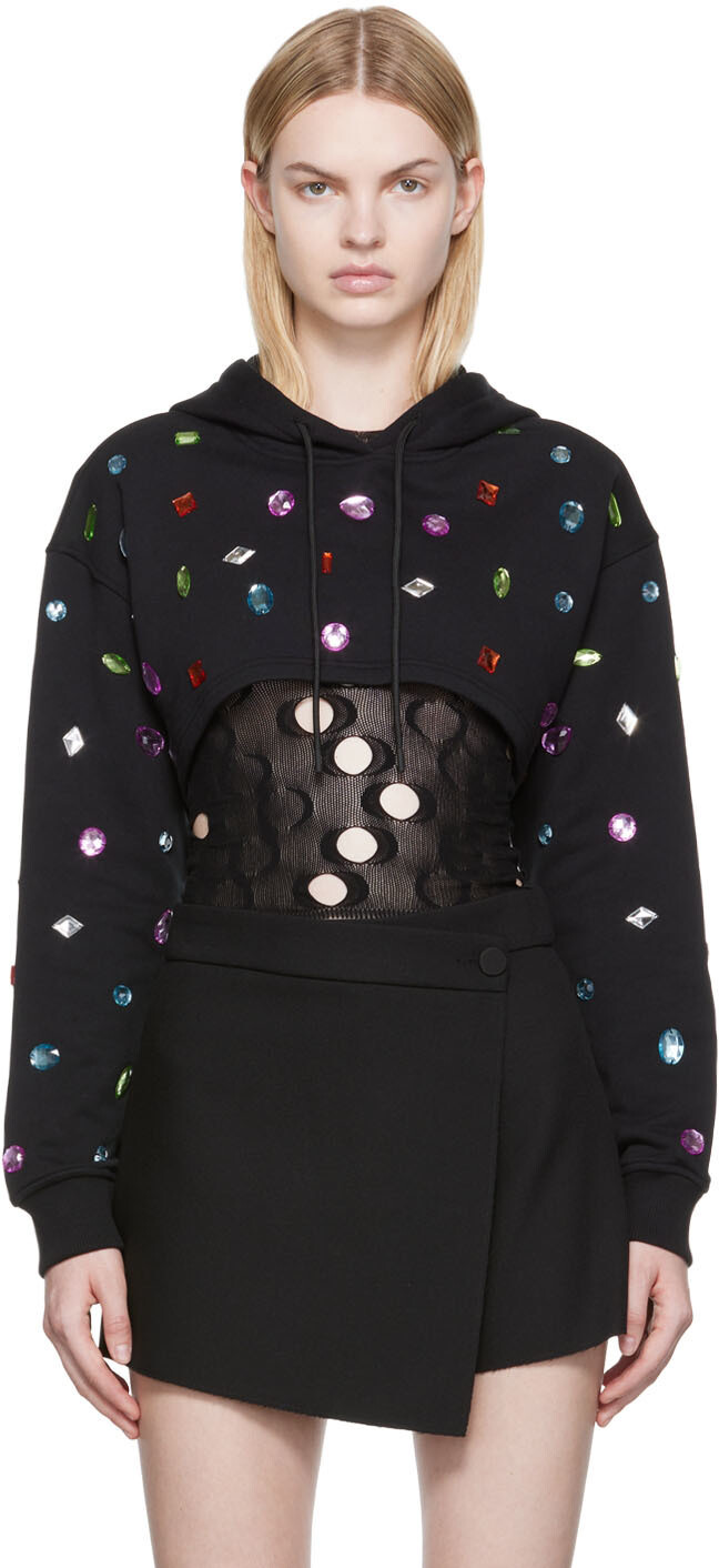 

Черный укороченный худи MSGM