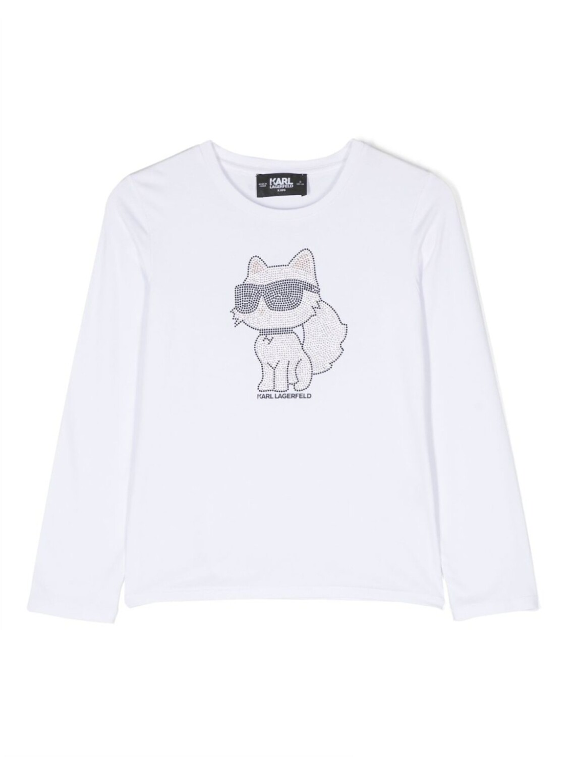 

Karl Lagerfeld Kids футболка Choupette с заклепками, белый