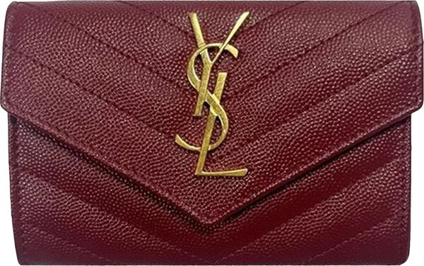

Стеганый кошелек с монограммой Saint Laurent, красный
