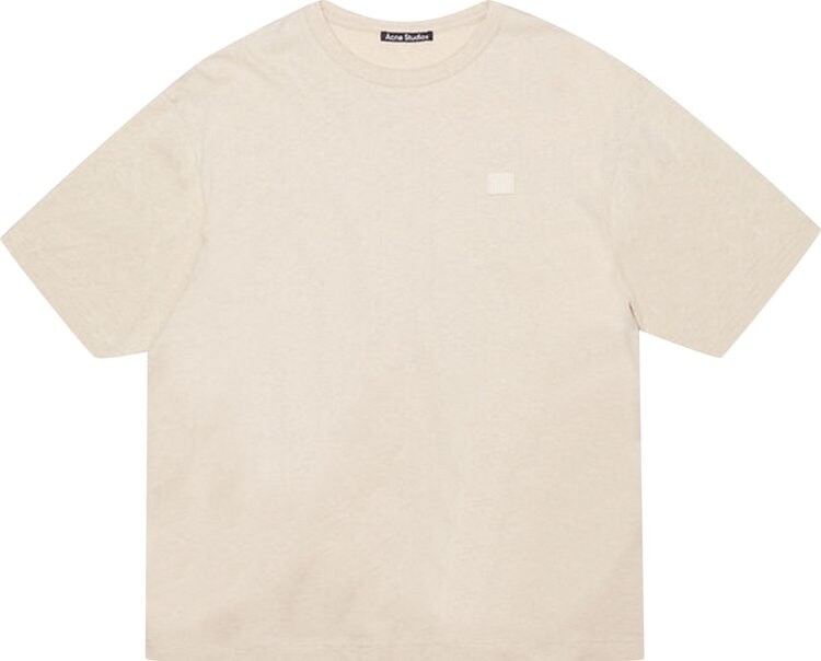 

Футболка Acne Studios Face Logo Patch T-Shirt 'Oatmeal Melange', кремовый