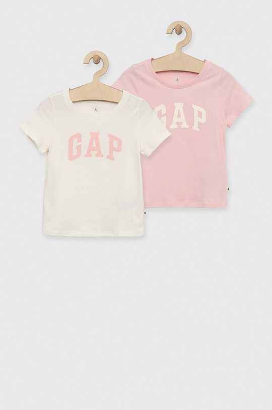 Детские хлопковые футболки GAP, 2 пары, розовый