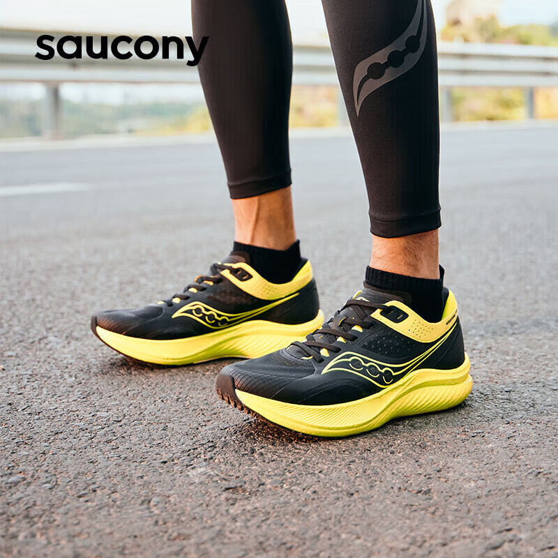 Кроссовки тренировочные Saucony Full Speed Slay с карбоновыми пластинами, черный / желтый кроссовки saucony размер 42 желтый