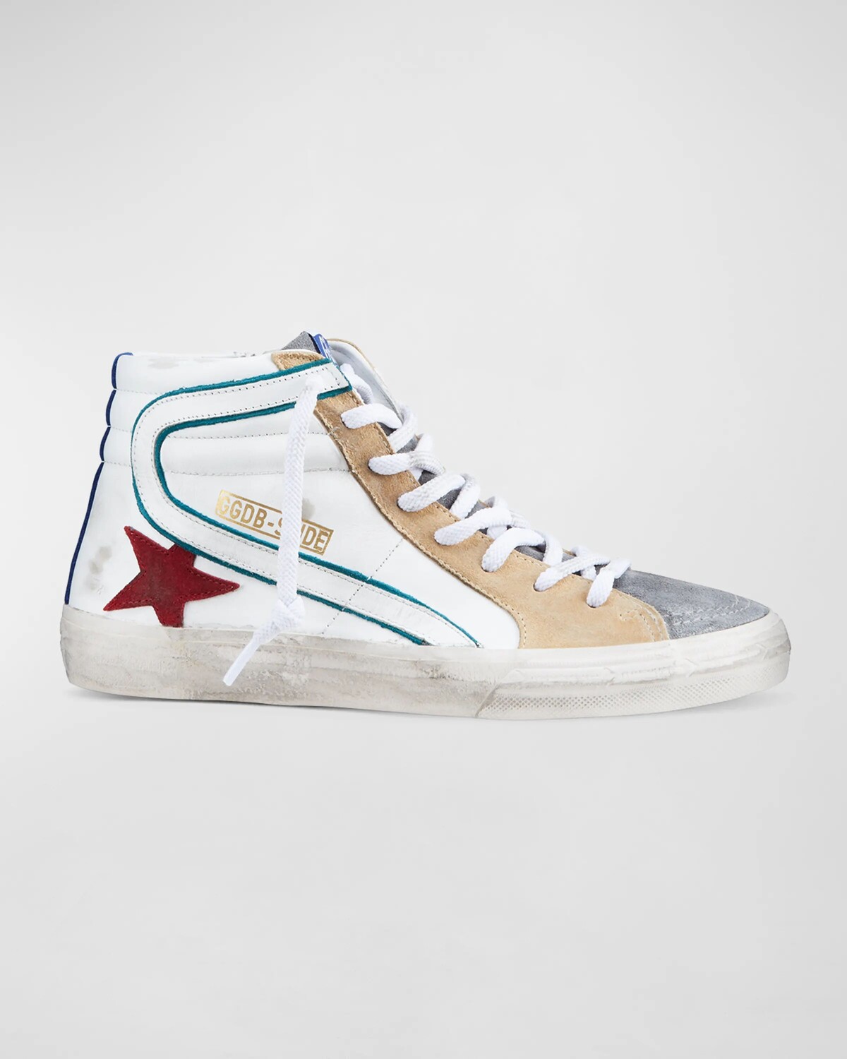 

Мужские высокие кеды с цветными блоками Golden Goose, белый