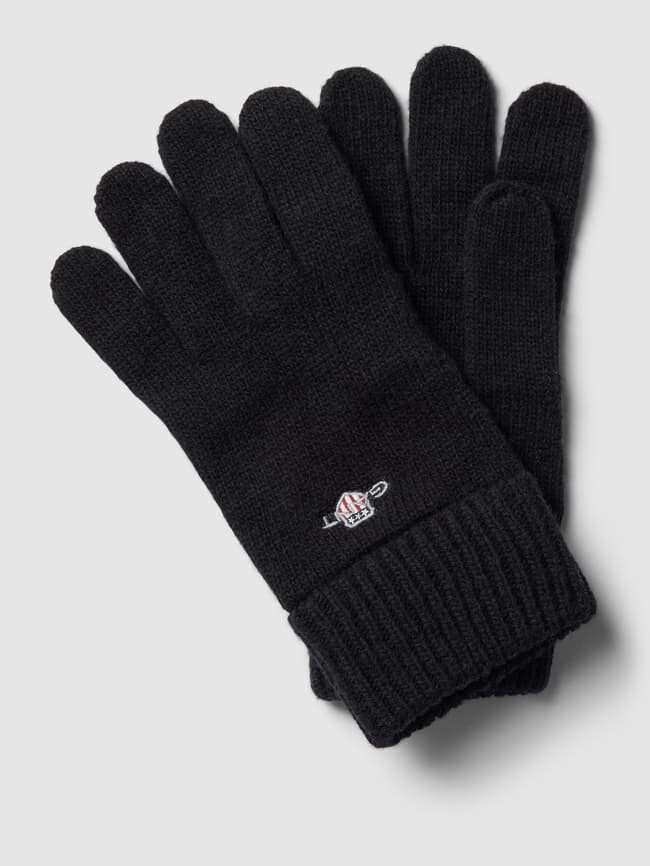 

Перчатки с нашивкой этикеток Gant, черный