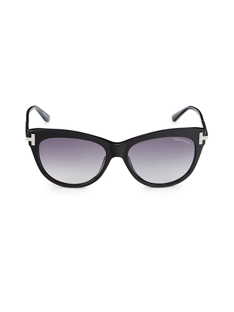 Овальные солнцезащитные очки 56MM Tom Ford, черный цена и фото