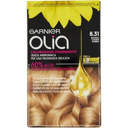 

Перманентная краска для волос Olia 8.31 Песочный Светло-русый, Garnier