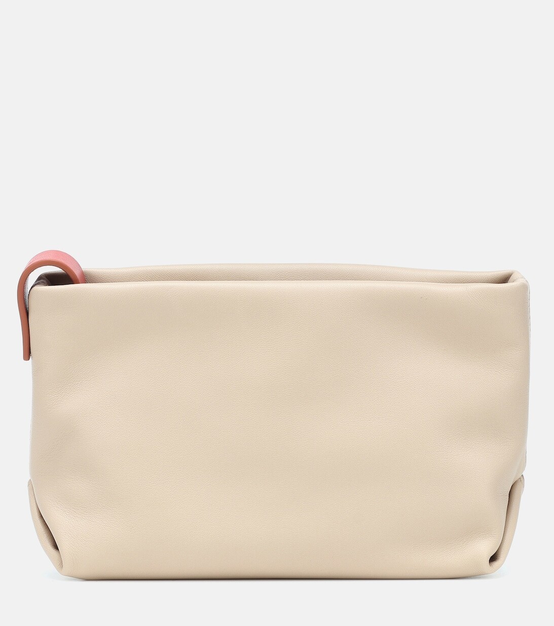 

Маленький кожаный клатч наизнанку Loro Piana, белый