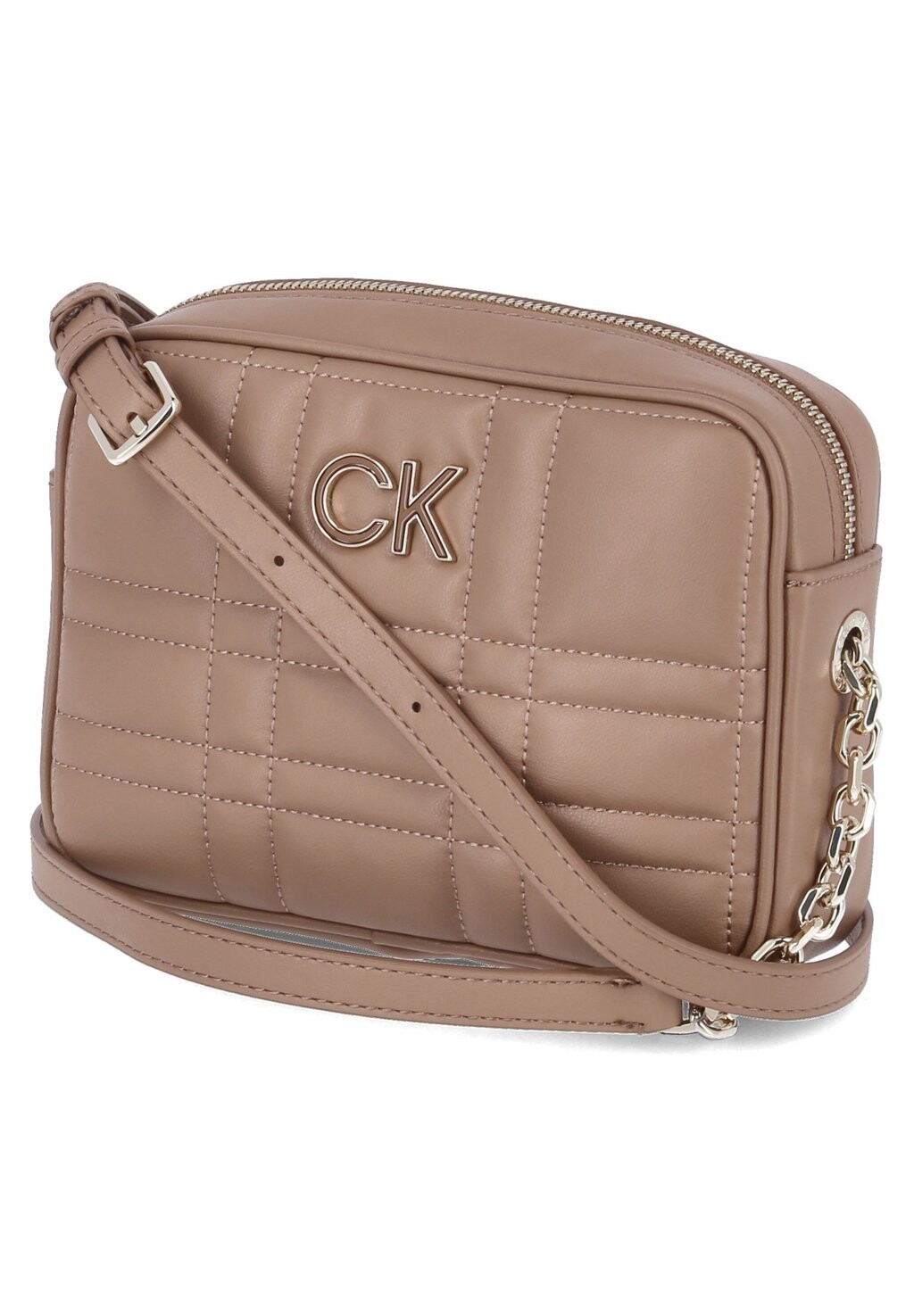

Сумка через плечо Calvin Klein Re Lock, темный бежевый
