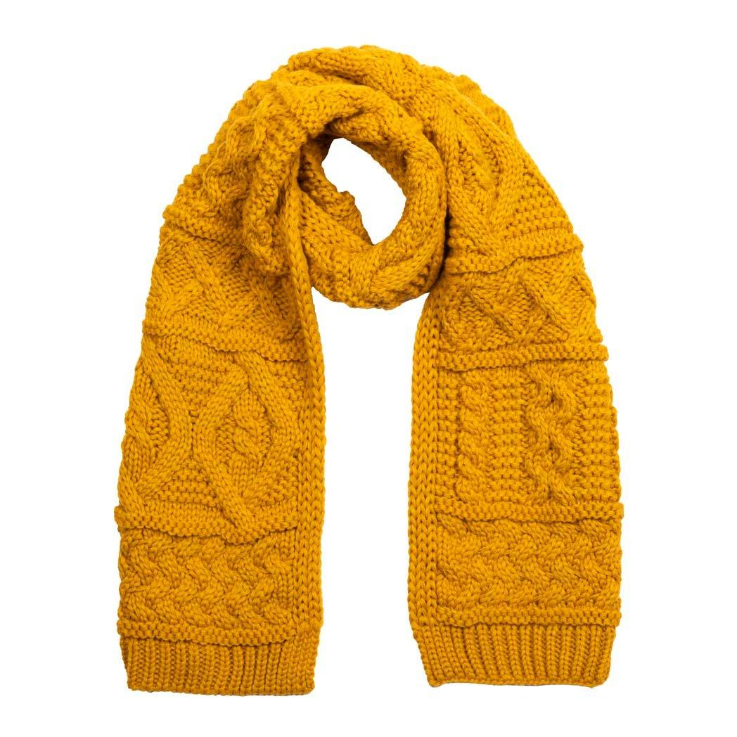 Классический шарф косой вязки Aran Aran Traditions, желтый