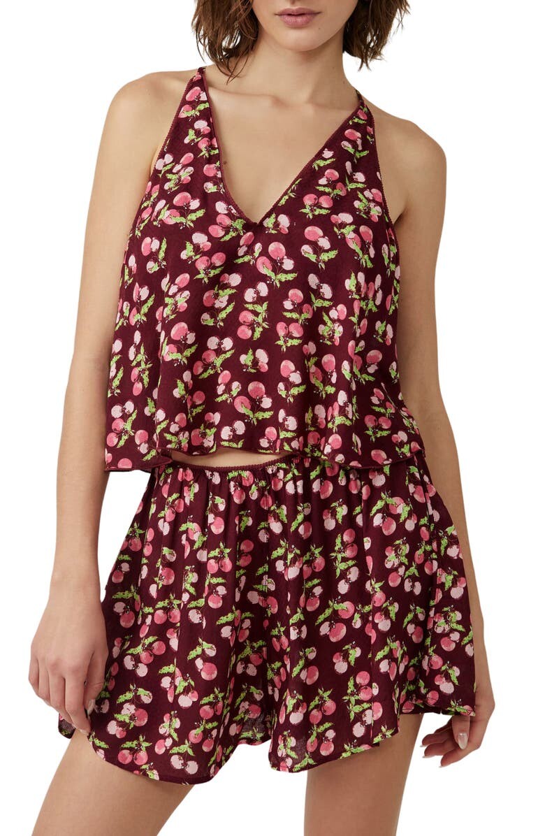 

Короткая пижама с фруктовым принтом Worth It FREE PEOPLE