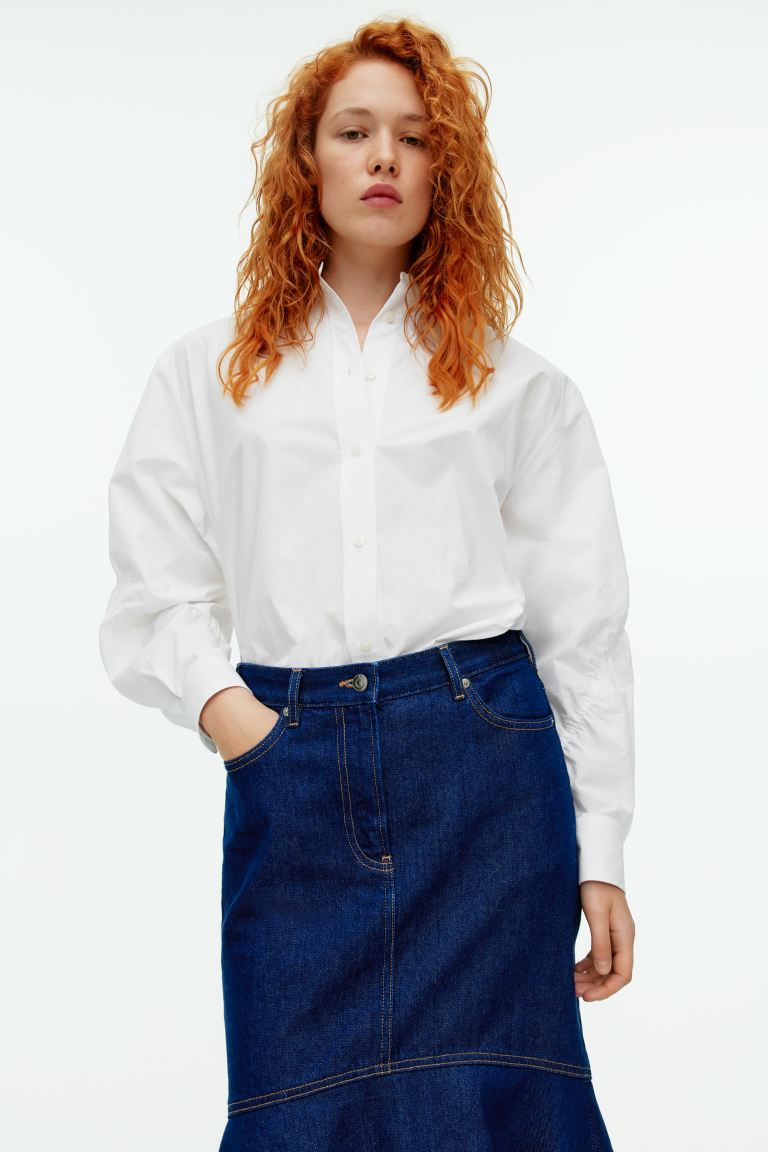 Рубашка без воротника H&M, белый