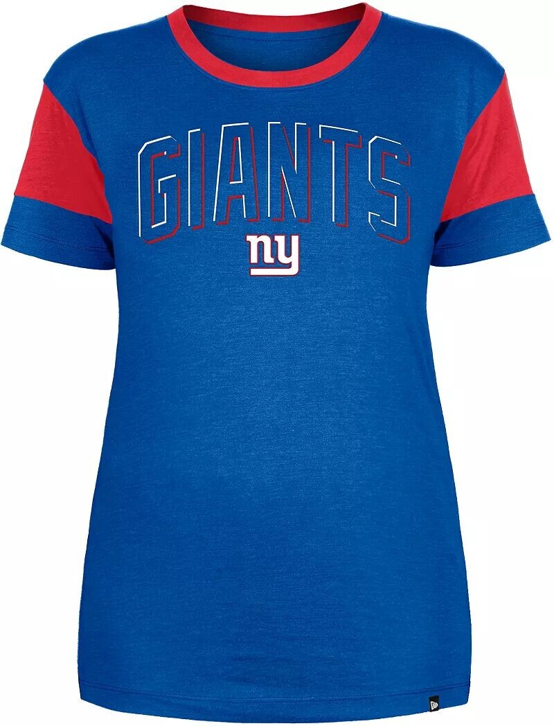 

Синяя женская футболка New Era New York Giants Shield со вставкой
