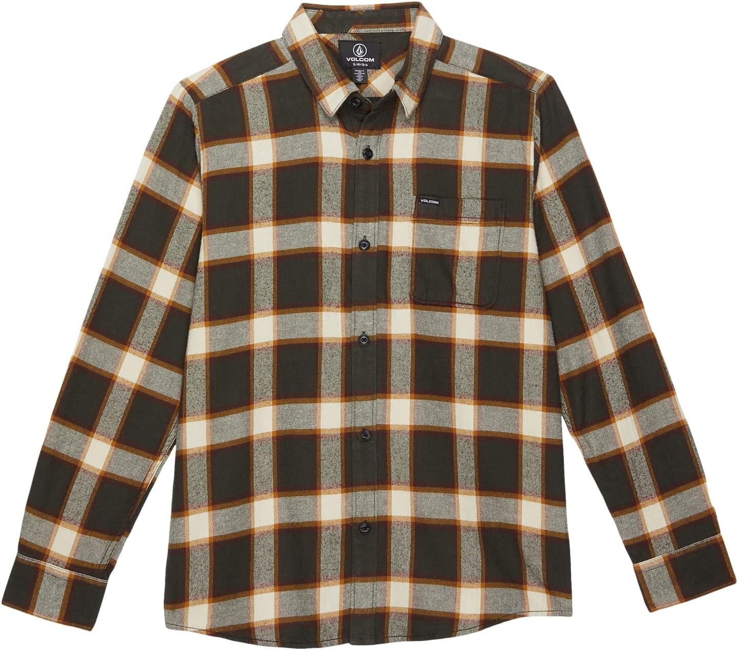 

Рубашка Volcom Caden Plaid Long Sleeve, цвет Rinsed Black