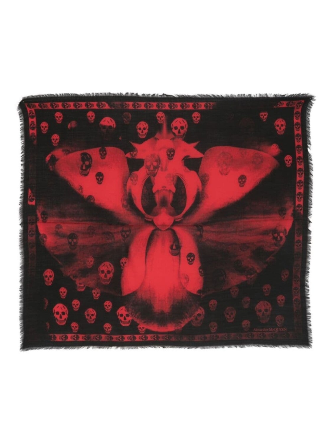 

Alexander McQueen шерстяной шарф Orchid Classic с принтом Skull, черный