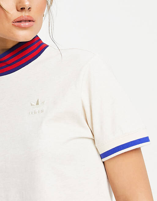 

Укороченная университетская футболка темно-белого цвета adidas Originals, Белый