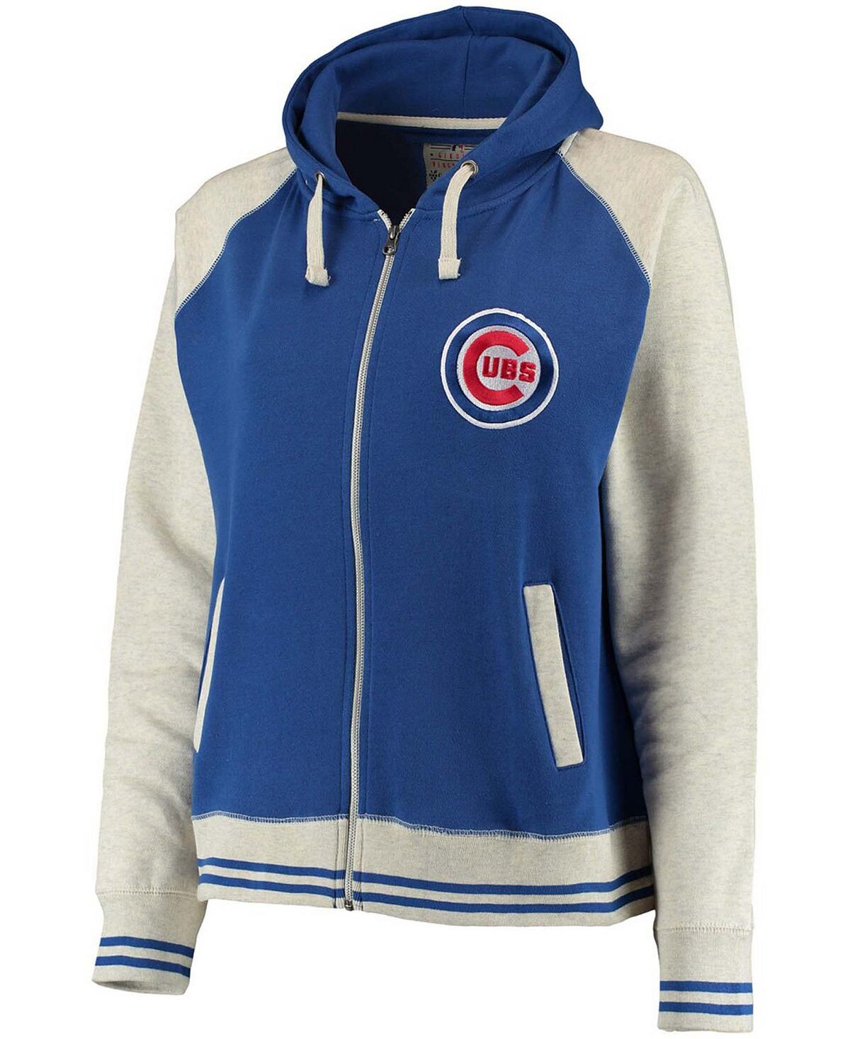 

Женская толстовка с молнией во всю длину и реглан, большие размеры, Royal Chicago Cubs Varsity Varsity Soft As A Grape