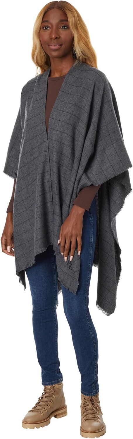 

Пончо Recycled Wool Shine Windowpane Ruana LAUREN Ralph Lauren, цвет Charcoal Heather