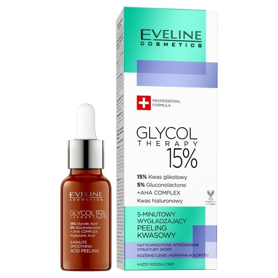 Минутный разглаживающий кислотный пилинг, 18 мл Eveline, Glycol Therapy, 5-, Eveline Cosmetics