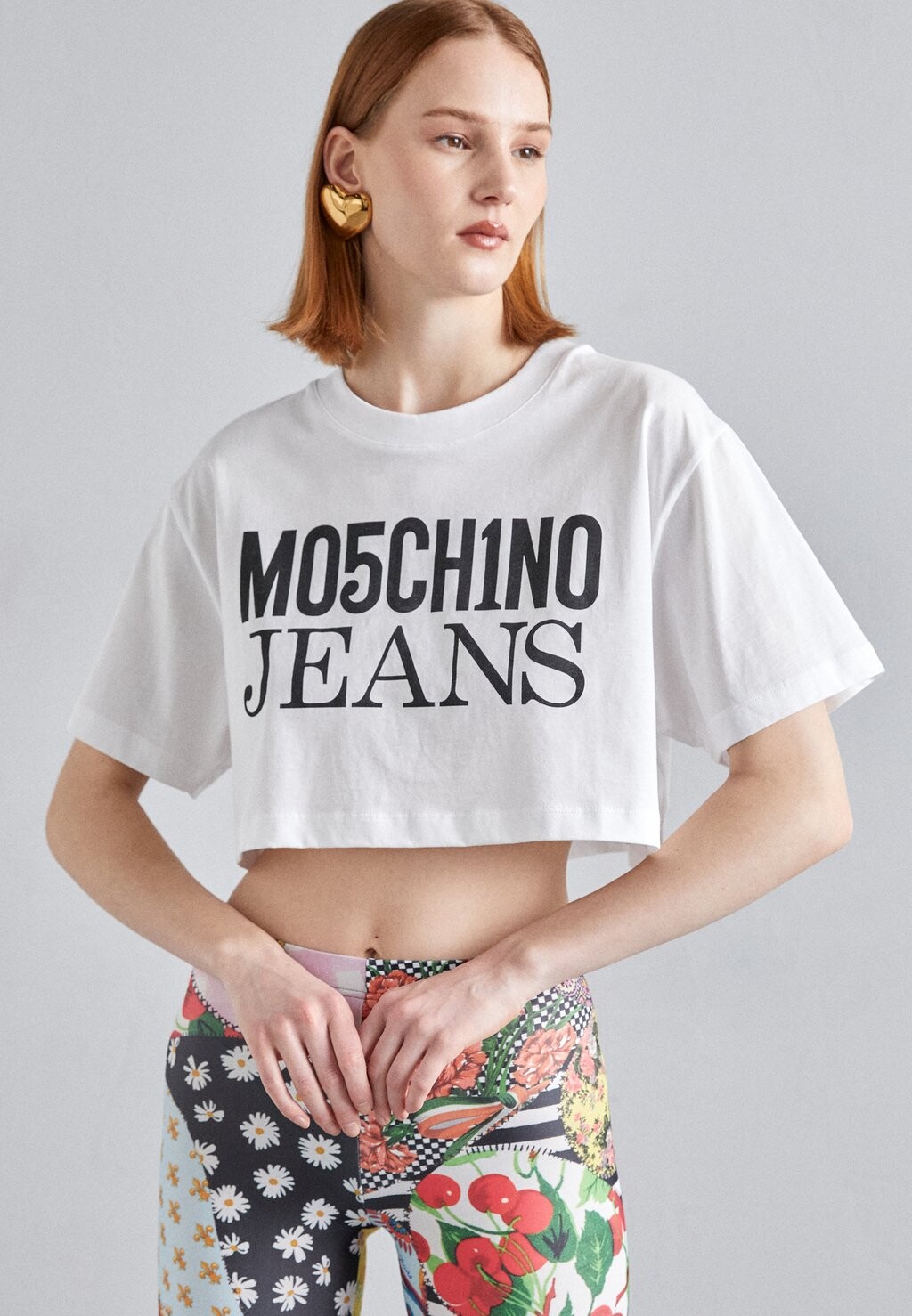 

Футболка с принтом MOSCHINO JEANS, белый