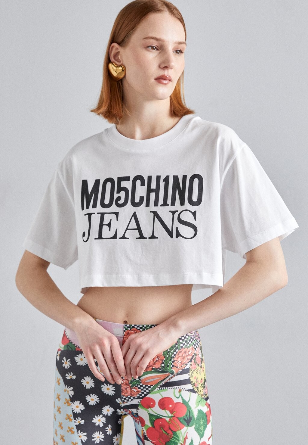 Футболка с принтом MOSCHINO JEANS, белый