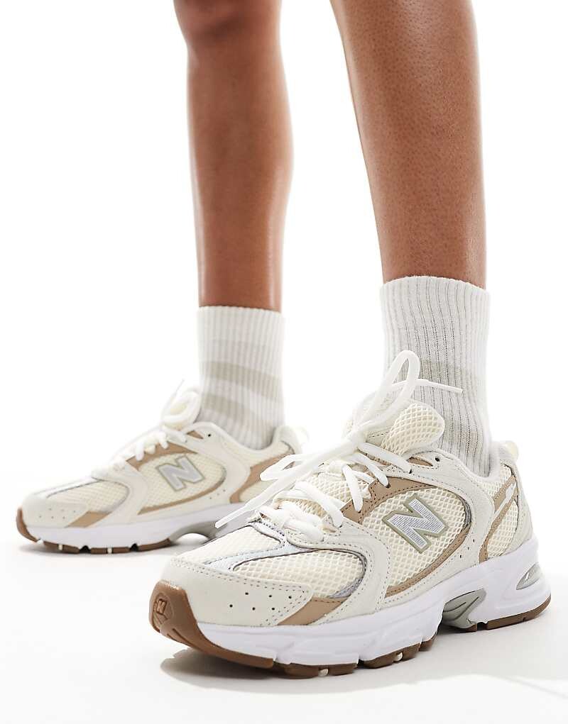 

New Balance – 530 – Бежевые кроссовки на резиновой подошве