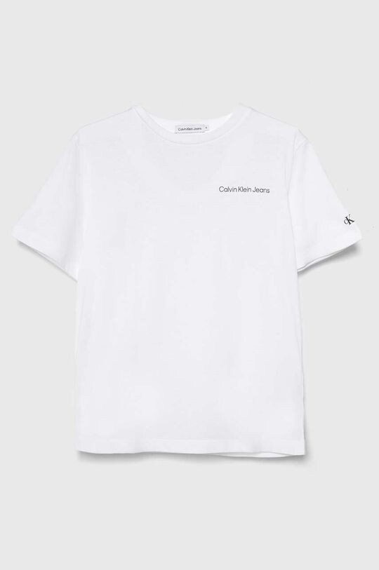 

Детская хлопковая футболка Calvin Klein Jeans, белый