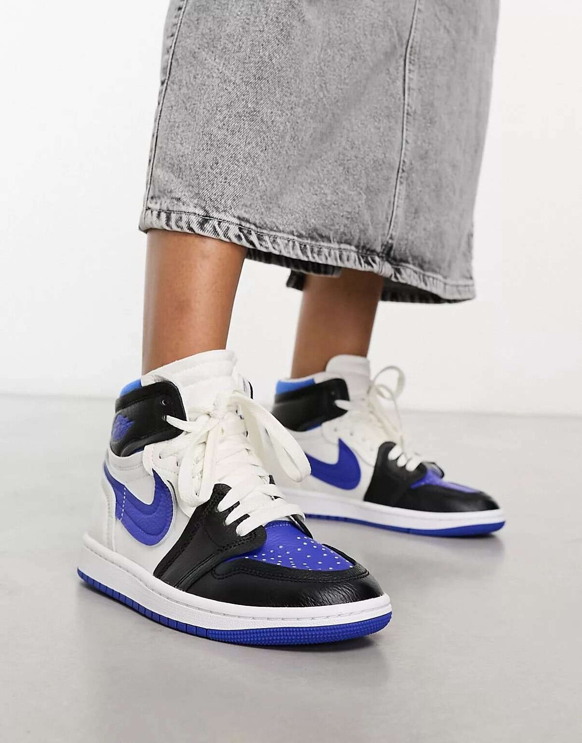 

Кроссовки Air Jordan 1 Method of Make черного и королевского синего цветов, Черный