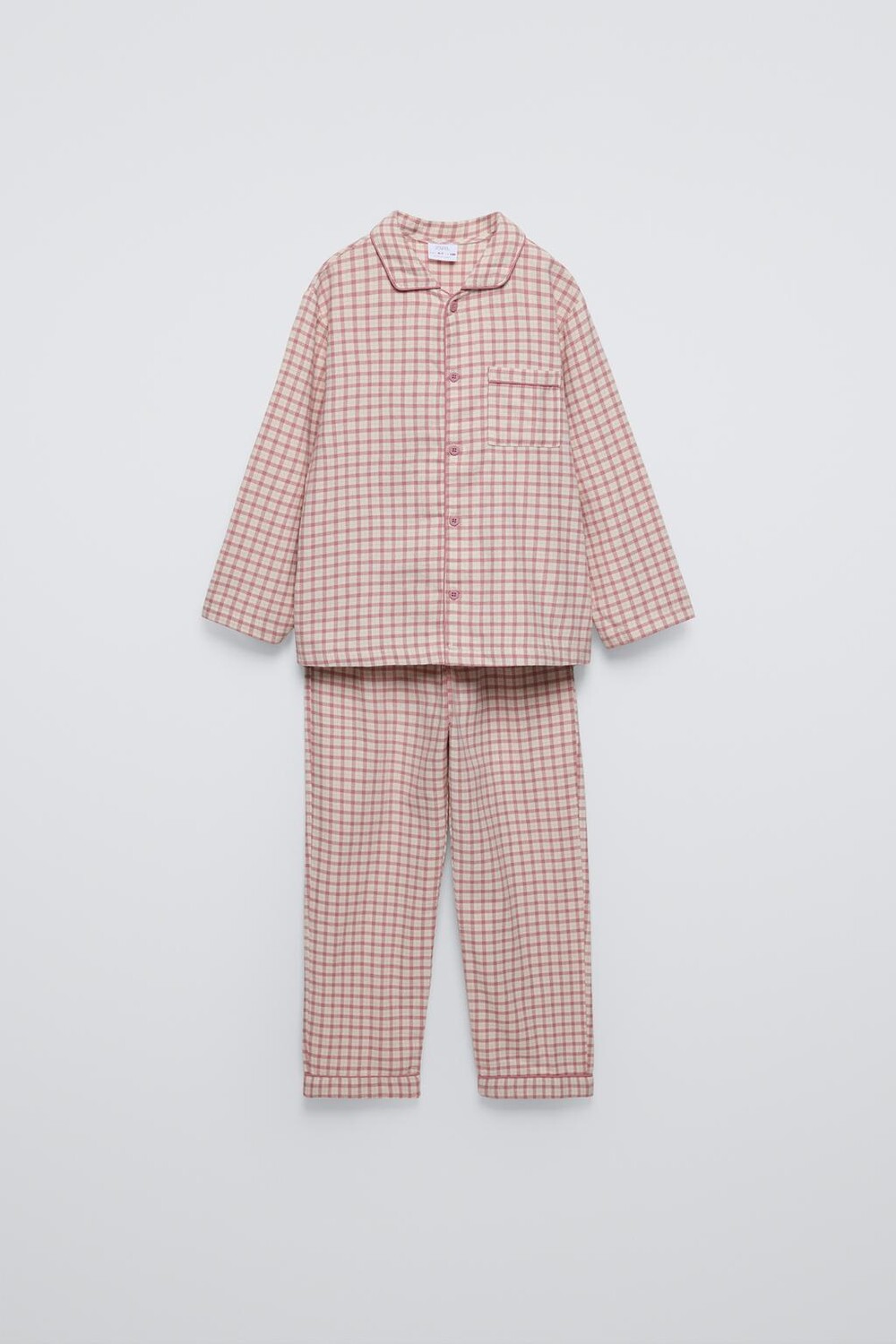 пижама в клетку ZARA, розовый