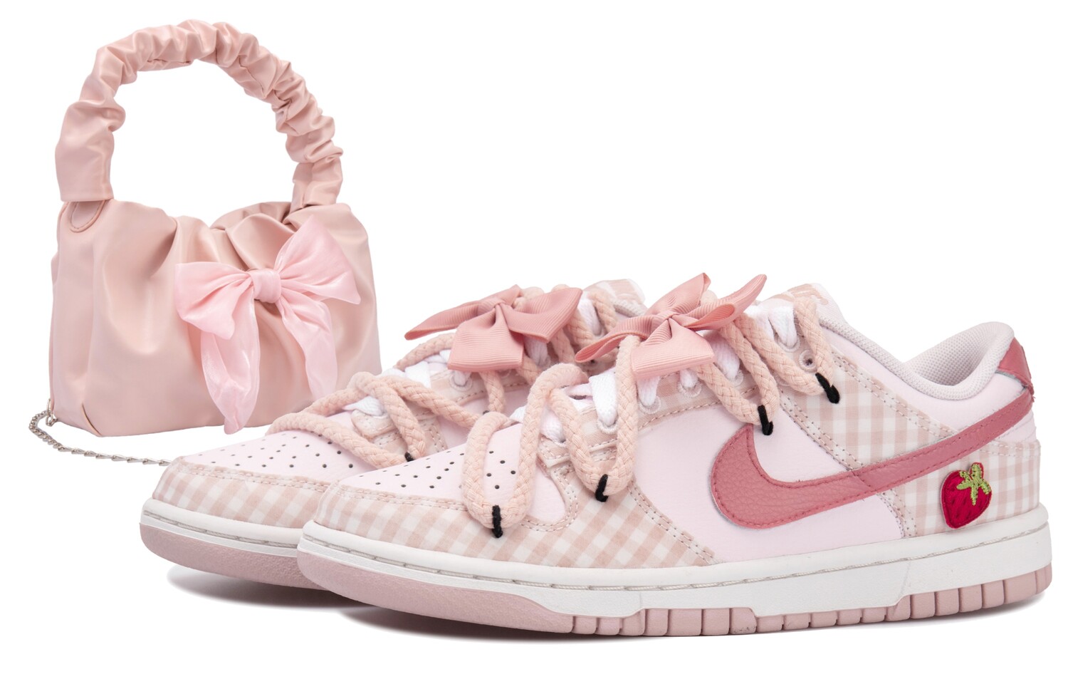 

Кроссовки Nike Dunk Skateboarding Shoes Women's Low-top Pink, розовый