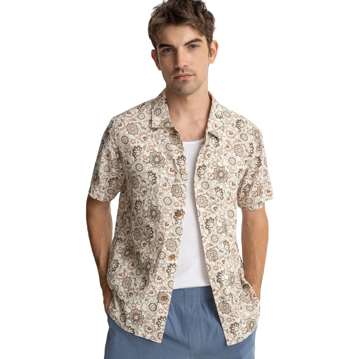 Рубашка с короткими рукавами raya и пейсли Rhythm, цвет natural цена и фото