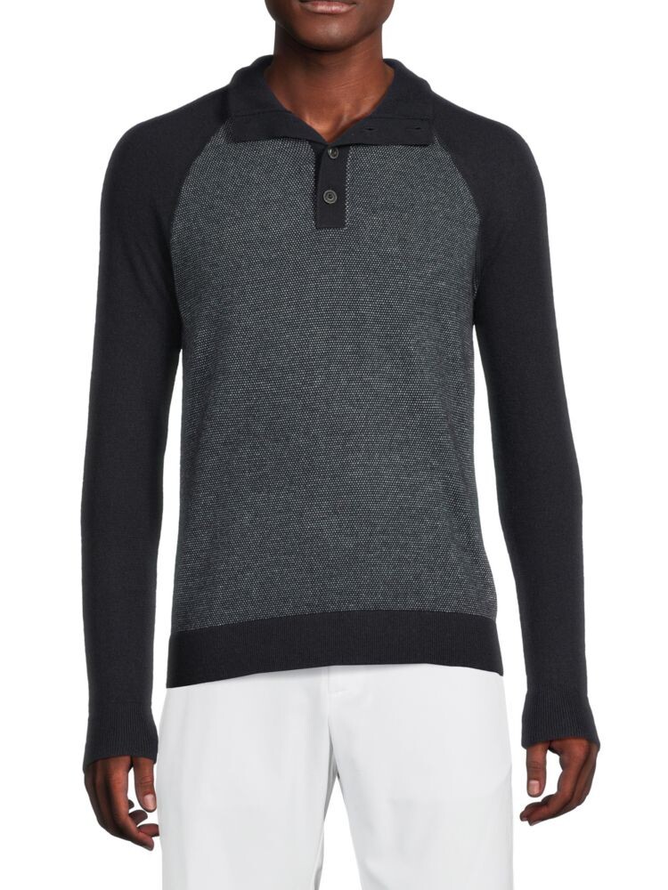 

Толстовка Henley из смесовой шерсти с воротником-стойкой Vince, цвет Coastal