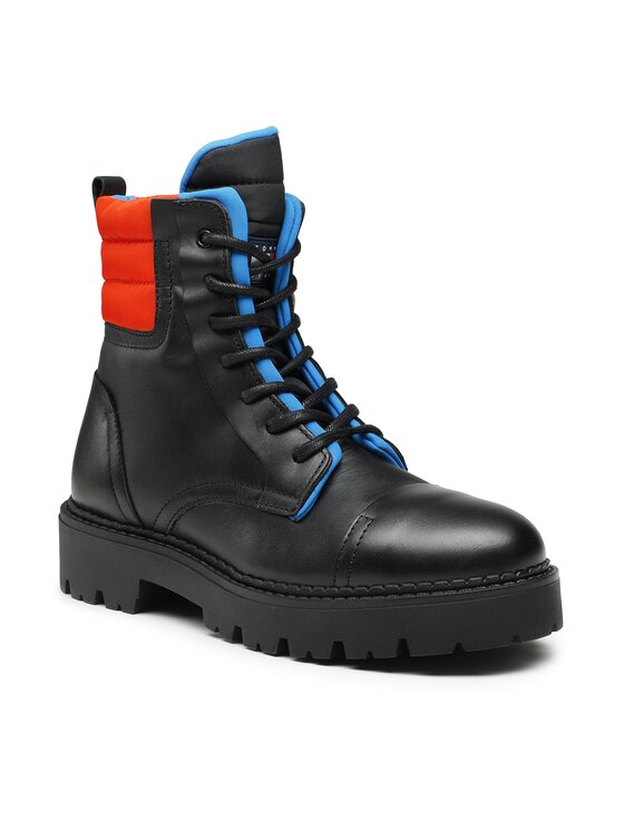 Ботильоны на шнуровке Tommy Jeans, черный ботильоны на шнуровке festiv boots tommy jeans бежевый