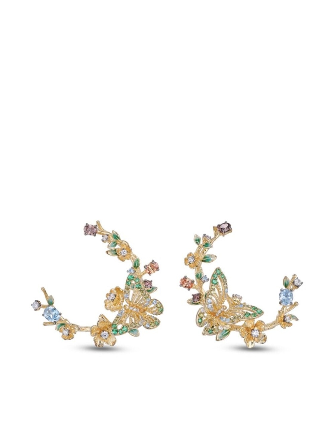 

Серьги-кольца Orchard Garland из желтого золота с камнями Anabela Chan, золотой