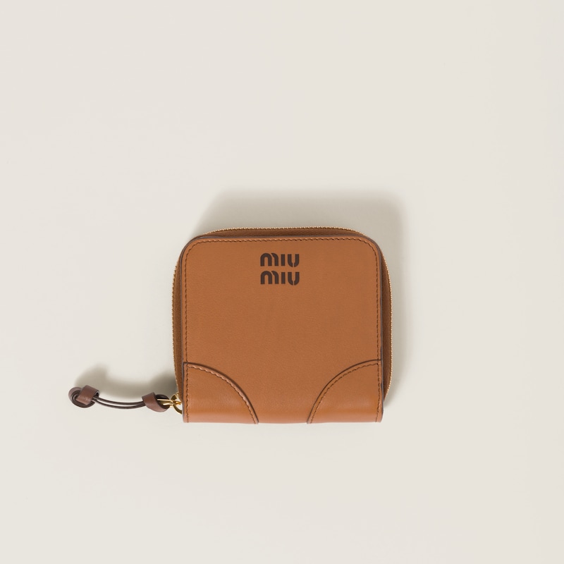 

Маленький кожаный кошелек Miu Miu, коричневый