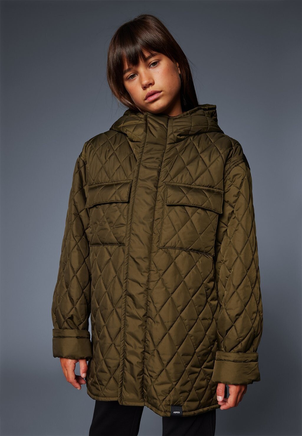 Зимняя куртка Long Quilted Comfortemp Unisex ASPESI, цвет moss green