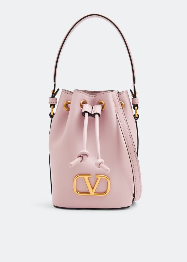 Сумка Valentino Garavani VLogo Signature Mini Bucket, розовый фото