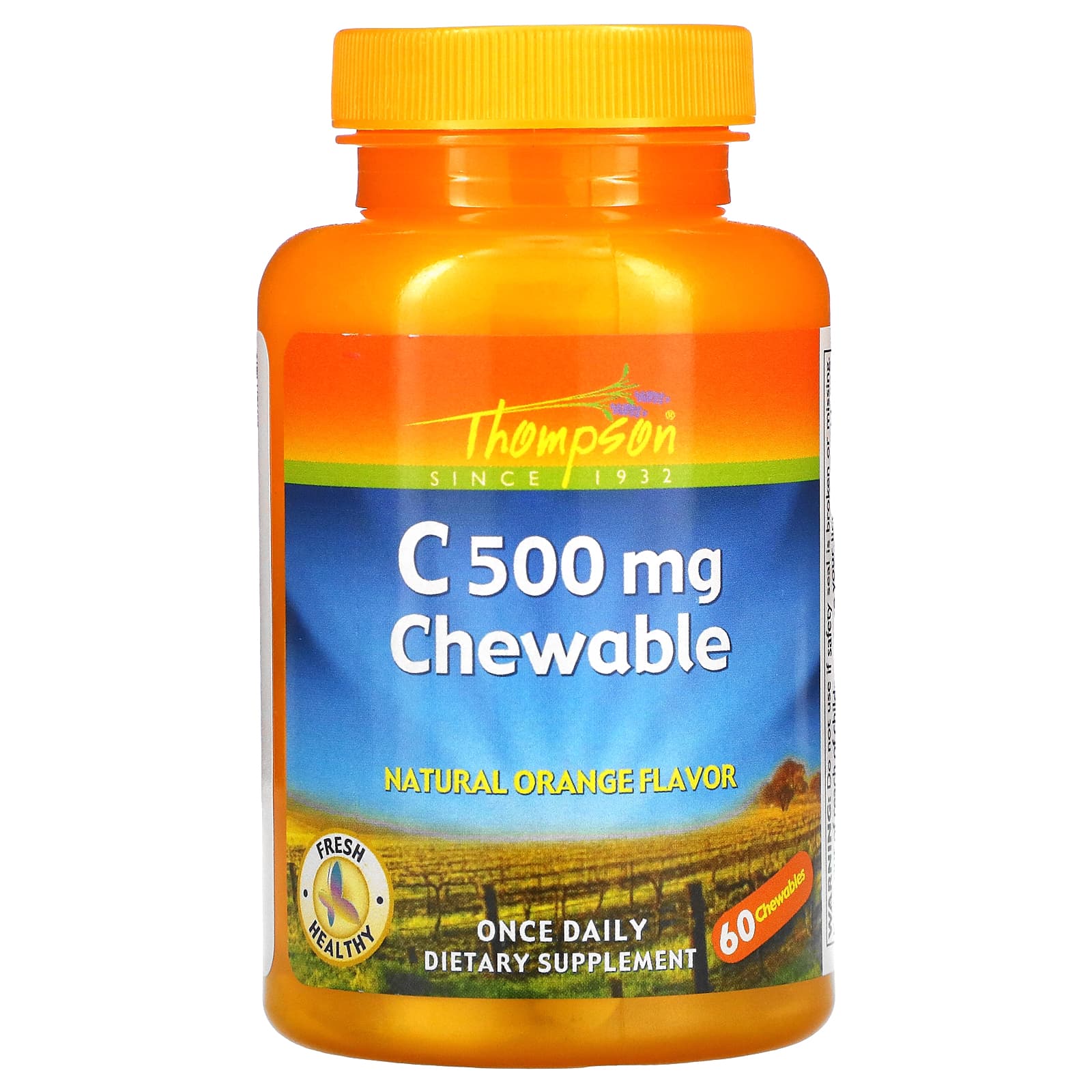 Thompson Витамин C 500 мг Оригинальный апельсиновый вкус 60 жевательных таблеток