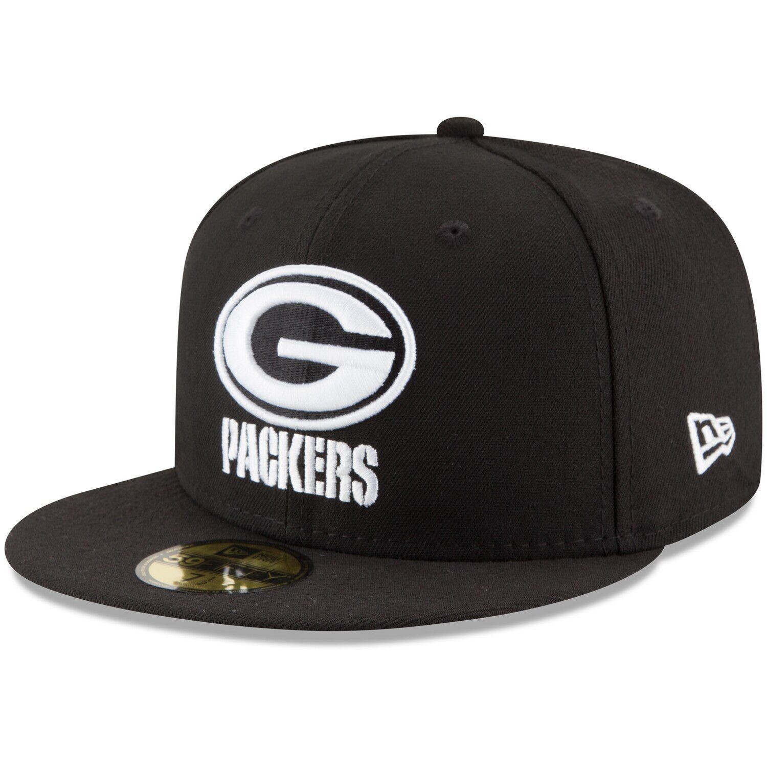 

Мужская приталенная шляпа New Era Black Green Bay Packers B-Dub 59FIFTY