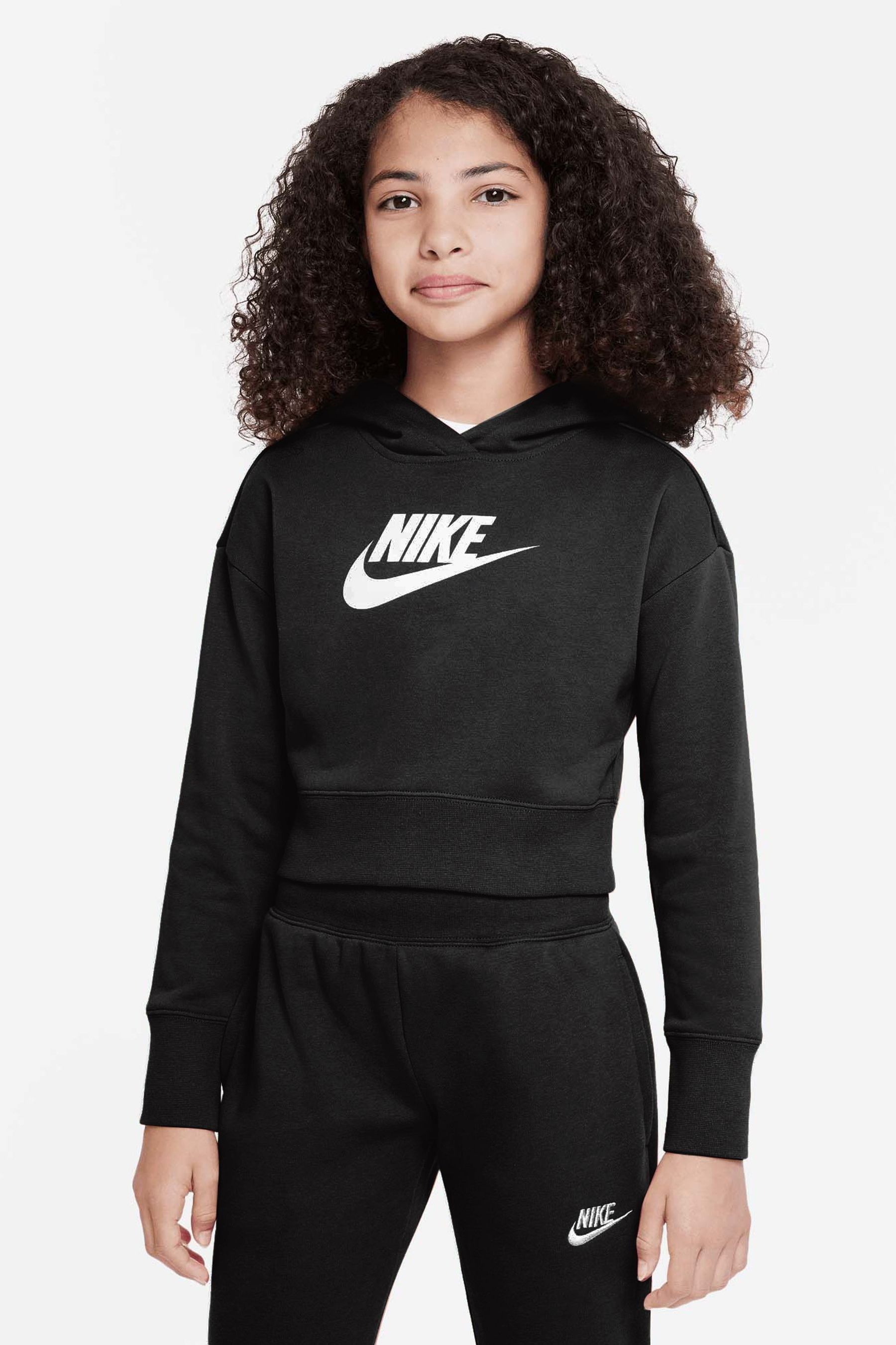 

Укороченное трикотажное худи Club Nike, черный