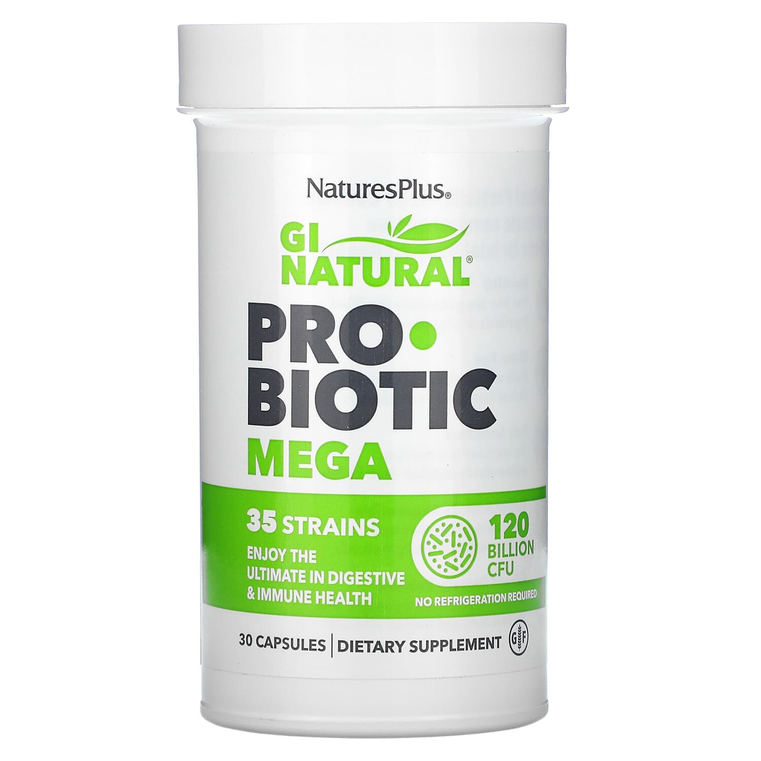 

GI Natural Probiotic Mega, пробиотики, 120 млрд КОЕ, 30 капсул, NaturesPlus