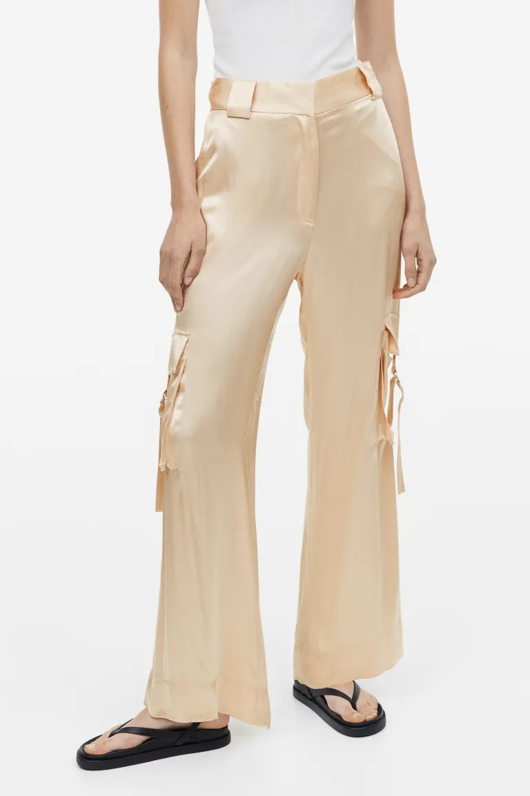 

Брюки-карго с блестками H&M, розовый