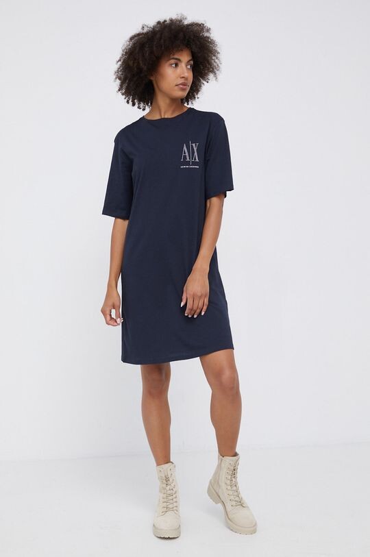 

Хлопковое платье Armani Exchange, темно-синий